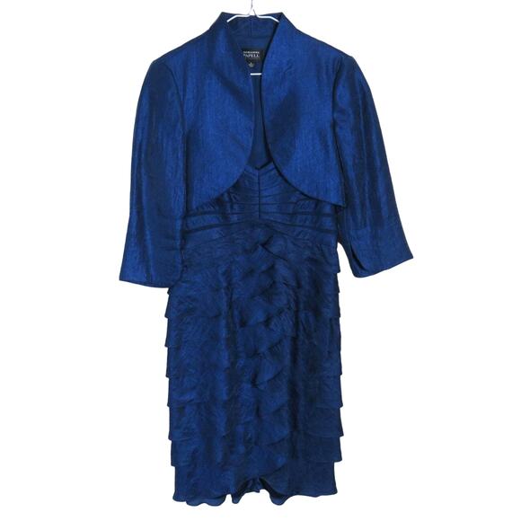 Adrianna Papell Occasions Cocktail Ruffle Tiered Evening Dress - Women's Size 6 - Picture 1 of 10